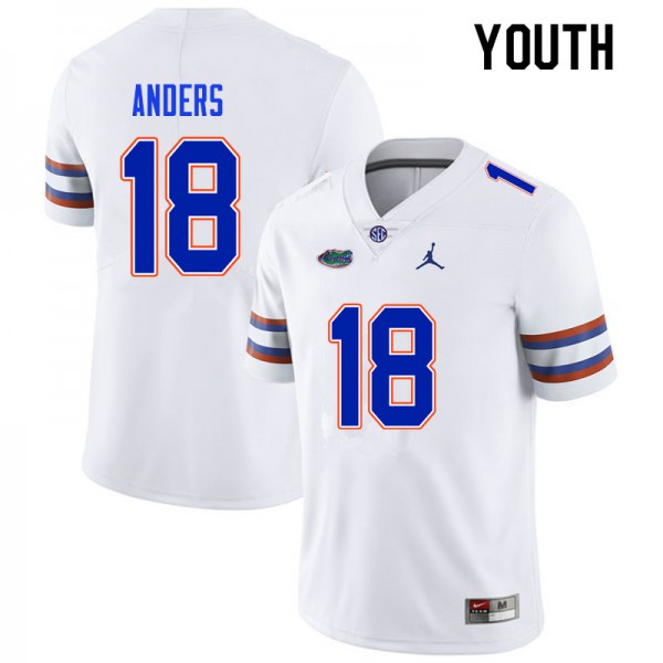 Youth #18 Jack Anders Florida Gators College Football Jerseys White